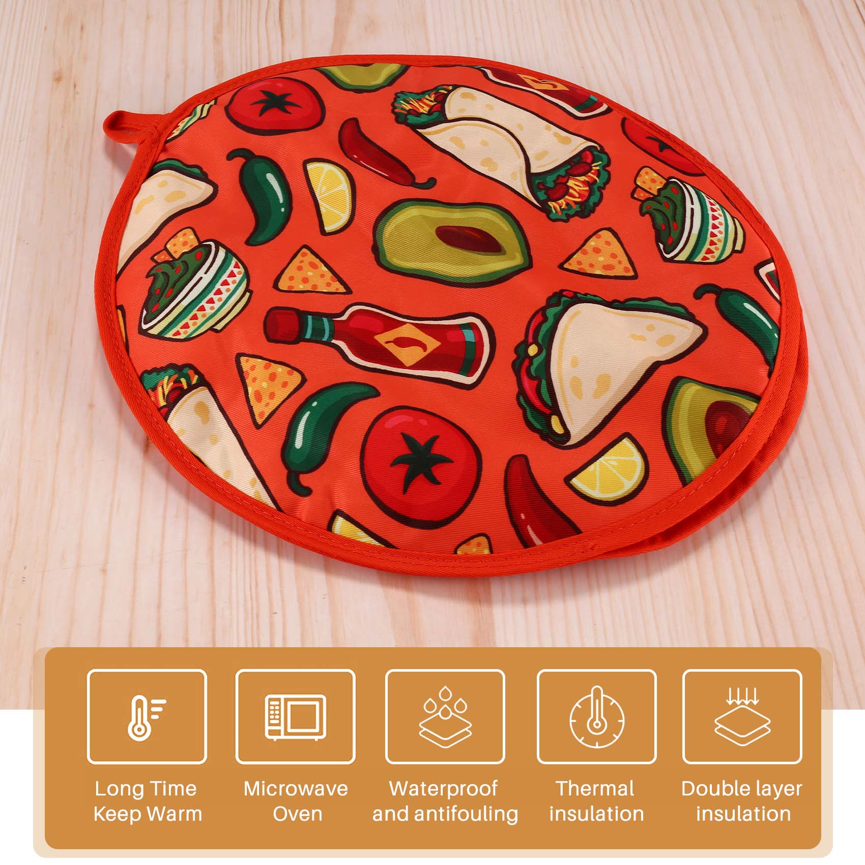 Tortilla Warmer Cloth - حقيبة قماش لبوريتو ، حقيبة محمولة
