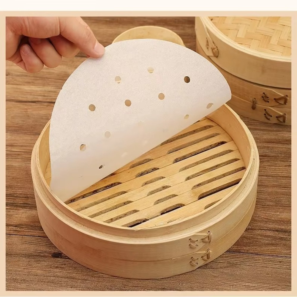 Steamer Bamboo Set - 50 قطعة دائم 4/6/8/10in أوراق باخرة