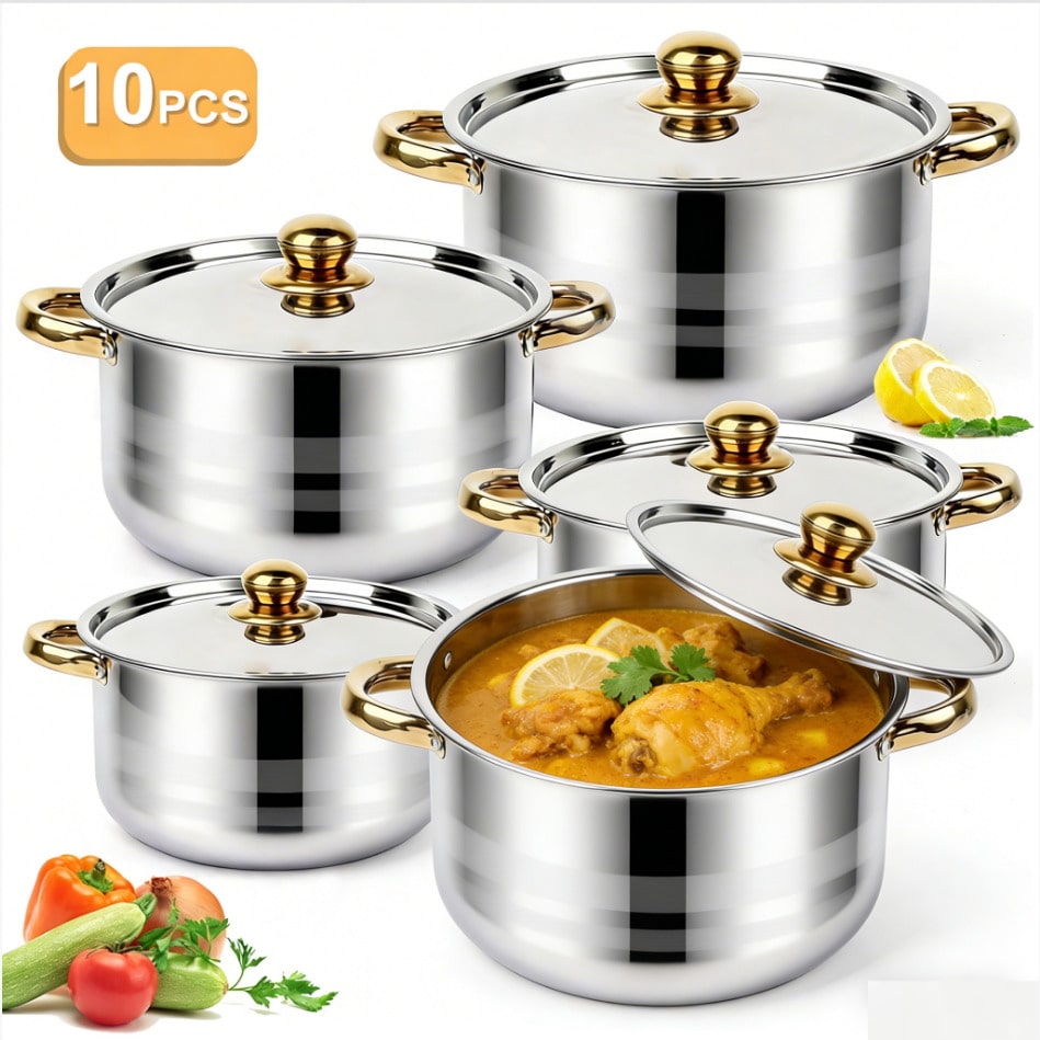 Home Cooking Utensils - طقم أواني طهي فاخرة وعصرية من