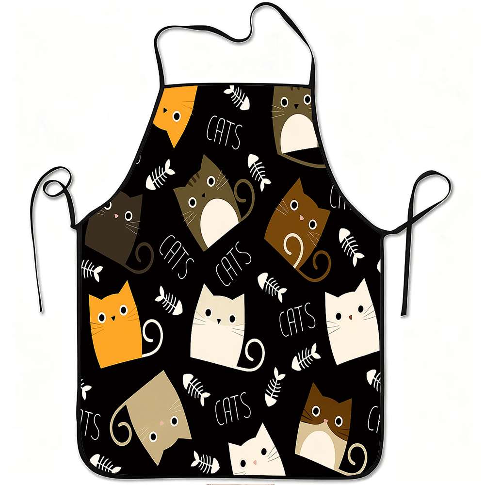 Home Cooking For Cats - قطعة واحدة من مريلة مطبخ بتصميم