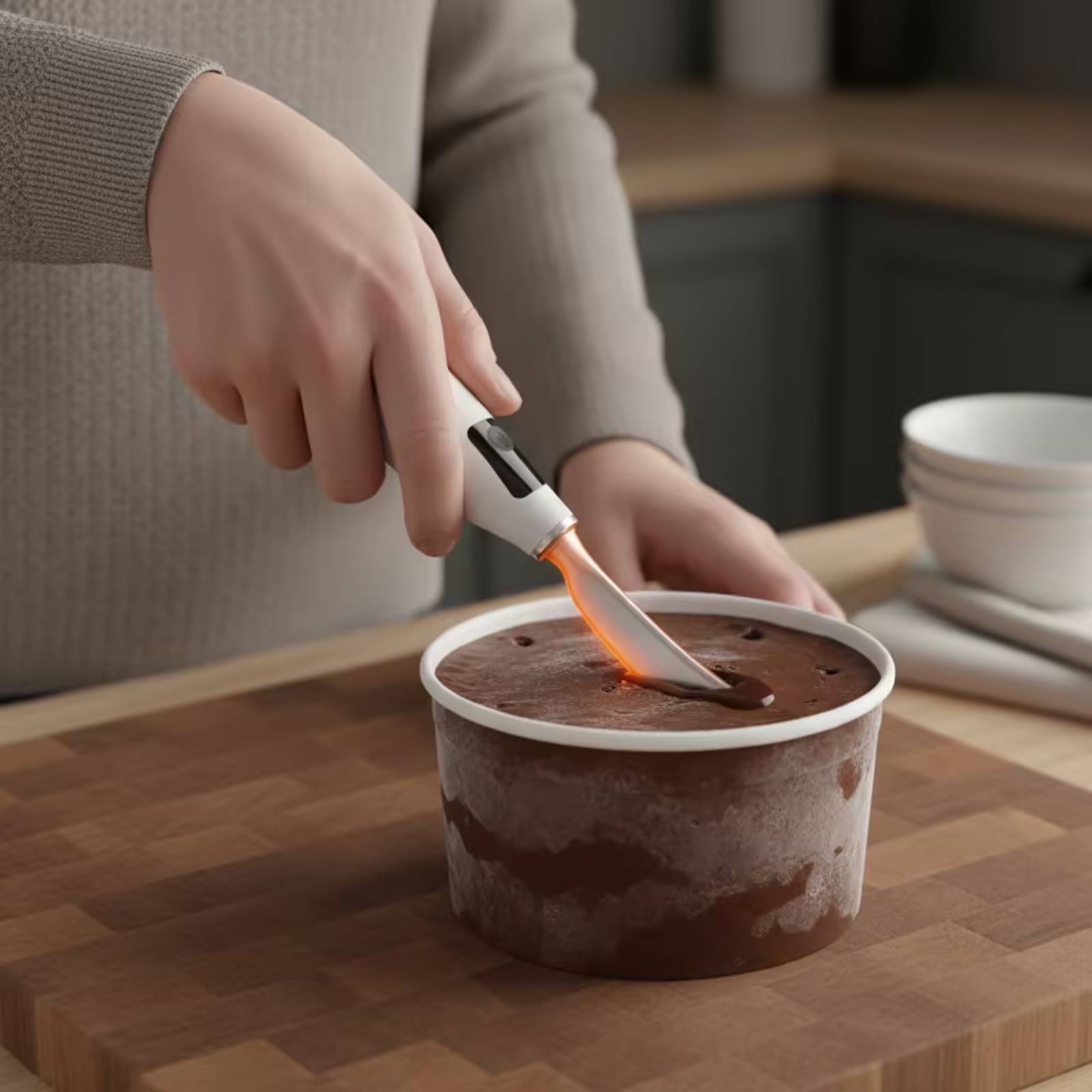 مغرفة آيس كريم كهربائية قابلة  - مراجعة Home Cooking Utensils وسعره