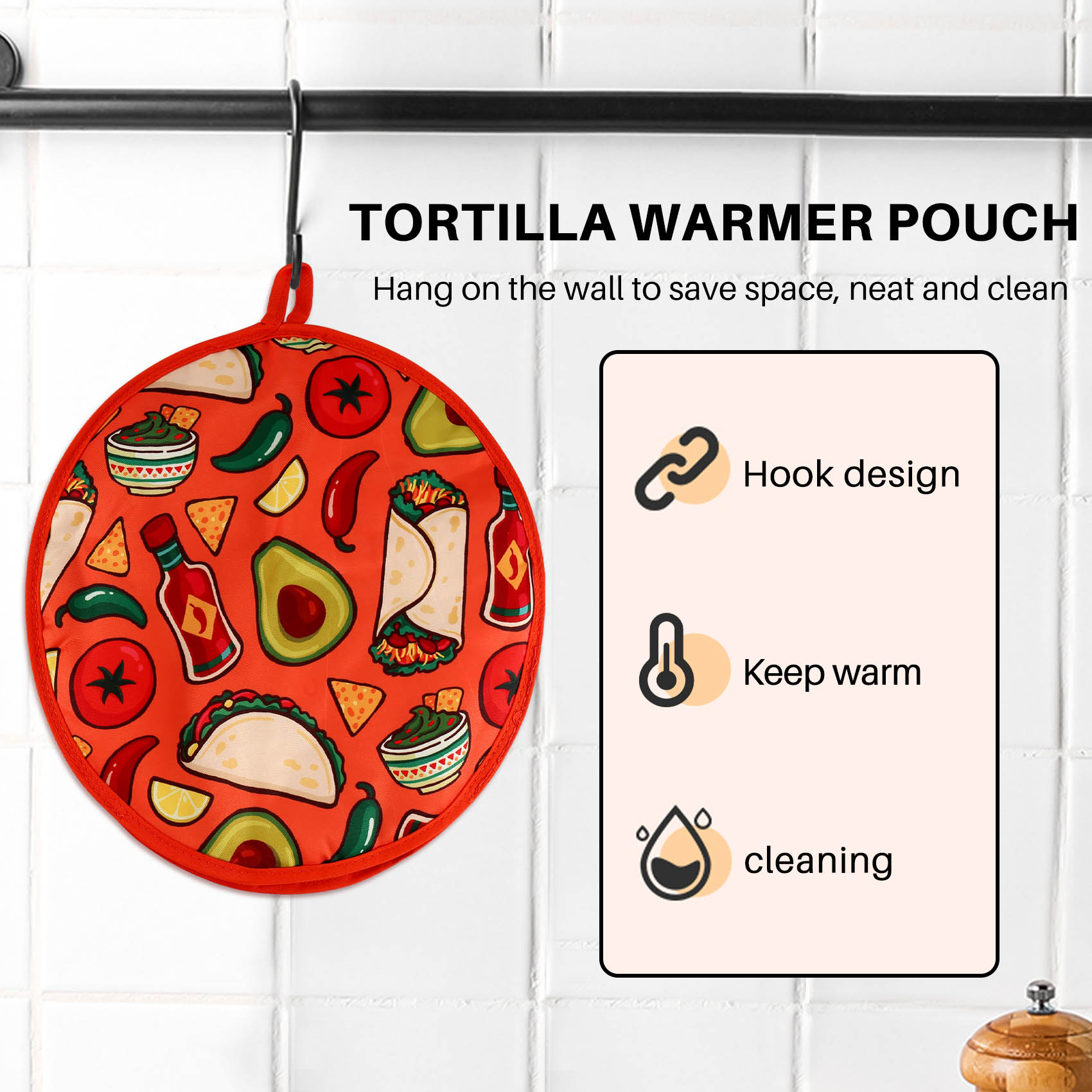 كيس قماشي 12 بوصة للبريتو، حقي - مراجعة Tortilla Warmer Cloth وسعره