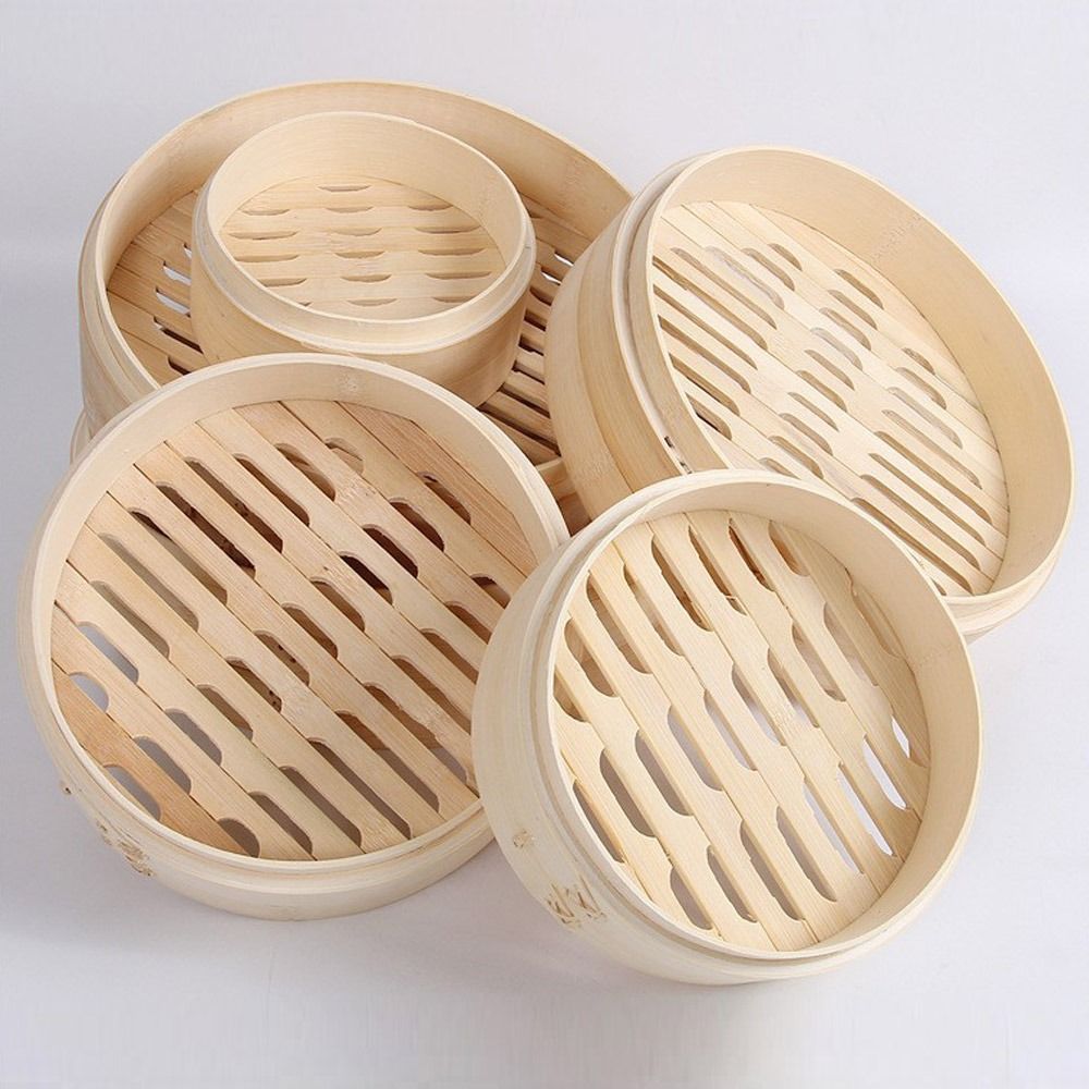سلة بخار صينية من الخيزران مع  - مراجعة Steamer Bamboo Set وسعره