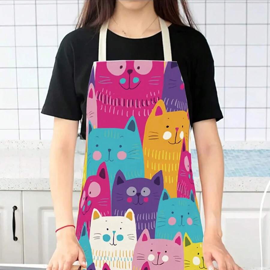 مريلة مطبخ بتصميم قطط ملونة وج - مراجعة Home Cooking For Cats وسعره